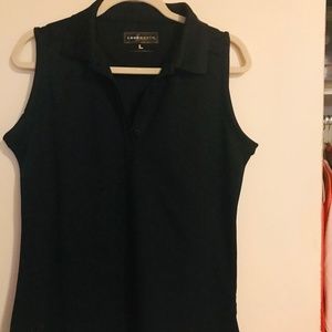 Ladies Black Sleeveless Golf Shirt